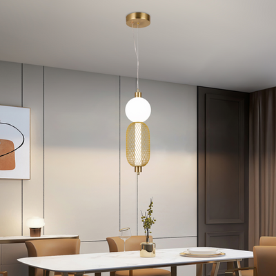 Podwieszany żyrandol LED LM550/2GD, 11W, światło 3000/4000/6000K, złoty, regulowana wysokość