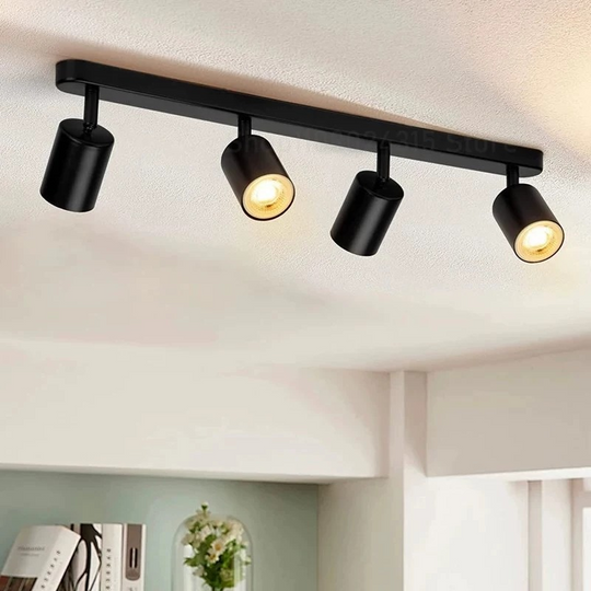 Nowoczesny klasyczny żyrandol, Joom z projektorem liniowym, 4XGU10, metal, czarny, żarówki nie są wliczone w cenę Żyrandole LED Domyślny tytuł Alessandro Design