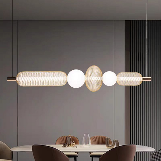 Podwieszany żyrandol LED LM551/5GD, 27W, światło 3000/4000/6000K, złoty, regulowana wysokość Nowoczesne żyrandole Domyślny tytuł Alessandro Design