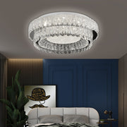 Żyrandol LED LLC130/1CH, kryształ i metal, 31W, 1 okrąg, możliwość przyciemniania, regulowana wysokość, światło zimne/ciepłe/neutralne, luksusowe oświetlenie