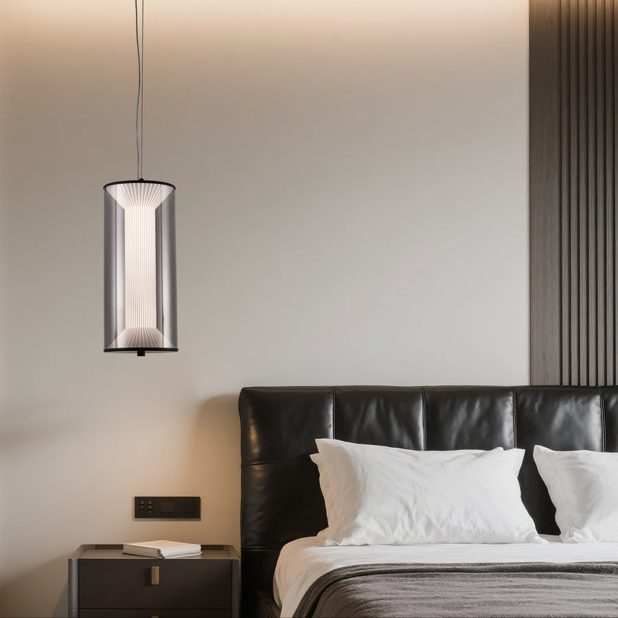 Zawieszany żyrandol LED z pilotem 29W, LM511/1BK, regulowana wysokość, światło ciepłe/zimne/neutralne, biały, meta