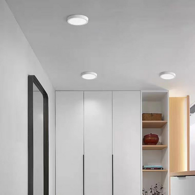 Okrągła lampa sufitowa LED, 24W, 17cm, 6000K, biały metal - światło zimne