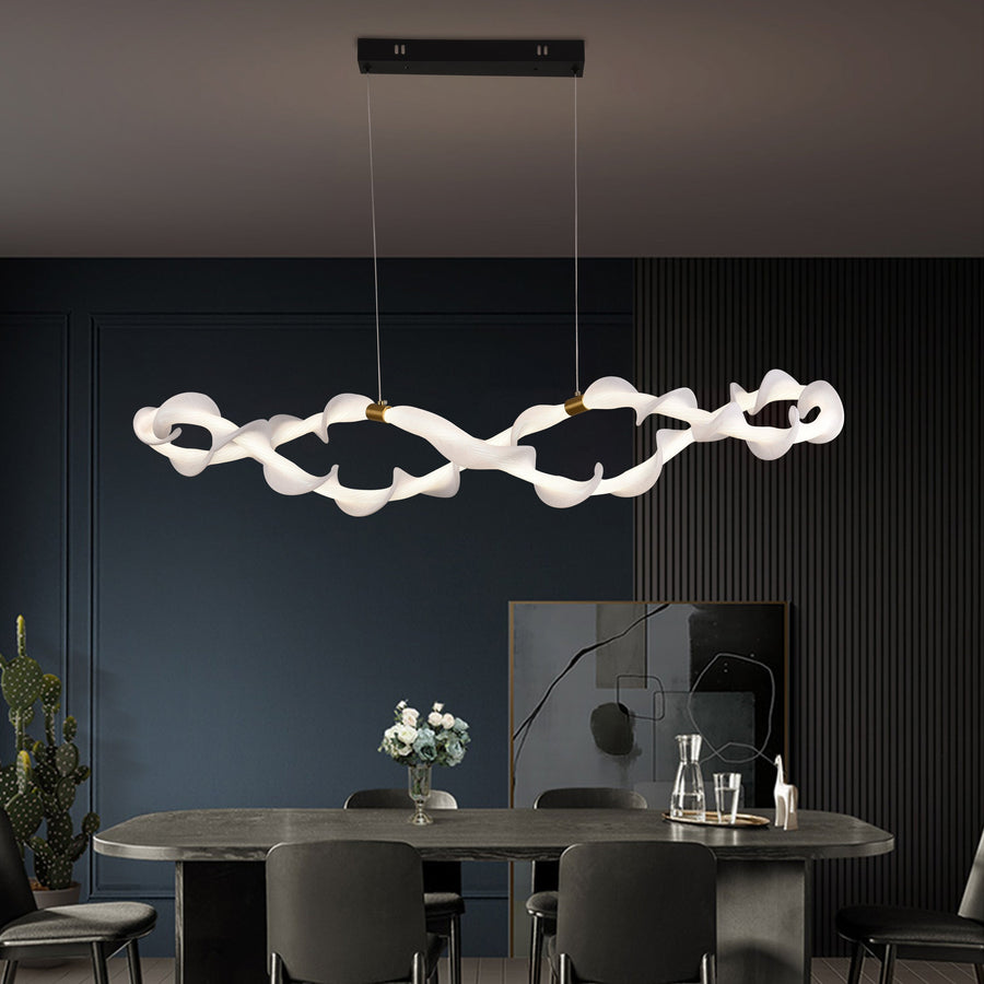 Podwieszany żyrandol akrylowy LED LT762/2GD, 36W, światło ciepłe/neutralne/zimne 3000/4000/6000K, złoty biały, regulowana wysokość