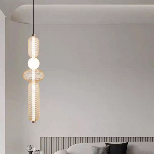 Podwieszany żyrandol LED LM551/4GD, 23W, światło 3000/4000/6000K, złoty, regulowana wysokość Nowoczesne żyrandole Domyślny tytuł Alessandro Design