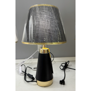 Veioza VZ210BK, 1x E27, metal i materiał tekstylny, czarno-złoty