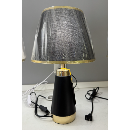 Veioza VZ210BK, 1x E27, metal i materiał tekstylny, czarno-złoty