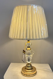 Veioza VZ215WH, 1x E27, metal i tkanina, biało-złota