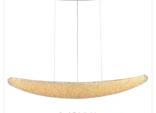 Nowoczesny żyrandol z kryształem, RITMICA Largo, 40W, długość 80 cm, złoty, regulowana wysokość