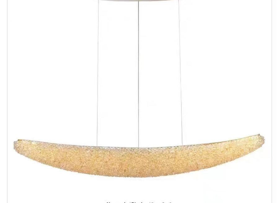 Nowoczesny żyrandol z kryształem, RITMICA Largo, 40W, długość 80 cm, złoty, regulowana wysokość