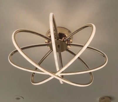 Żyrandol LED MARIA z pilotem, 6 elementów, 63 W, światło ciepłe/zimne/neutralne, ściemnialny, złoty 