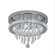 Żyrandol okrągły LED Alberico, 20 W, zimne/ciepłe/neutralne światło, kryształ, błyszczący chrom
