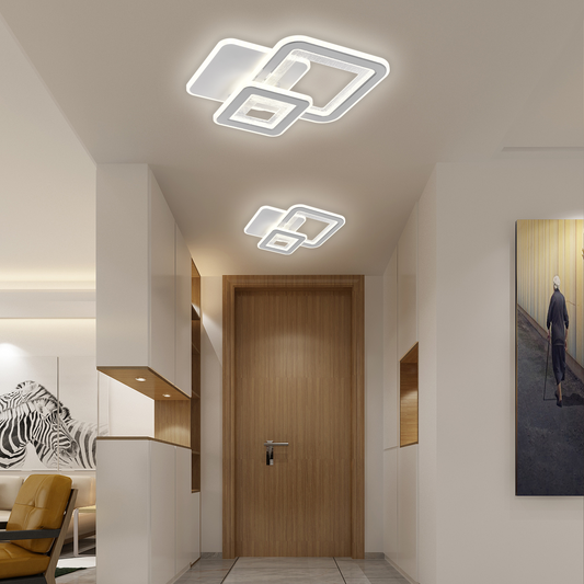 Kwadrat LED, 34 W, 3 kwadraty, zimno/gorące/neutralne światło, białe