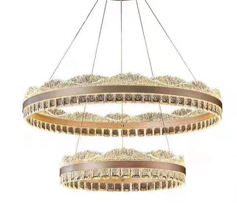 Żyrandol wiszący LED NIVALIS z pilotem, 126 W, światło zimne/ciepłe/neutralne, ściemnialny, regulowana wysokość, złoty