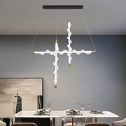 Podwieszany żyrandol LED akrylowy LT761/3GD, światło 3000/4000/6000K, biały, regulowana wysokość