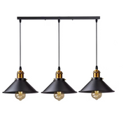 Żyrandol linowy, 2*E27, brązowy, metal i lina