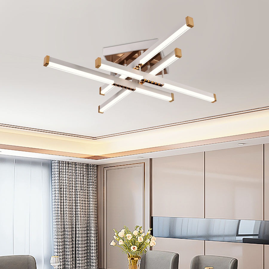 Żyrandol LED z pilotem LT178/4WH, 54W, 4 elementy, światło zimne/ciepłe/neutralne, możliwość przyciemniania, biały