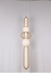 Podwieszany żyrandol LED LM551/5GD, 28W, światło 3000/4000/6000K, złoty, regulowana wysokość