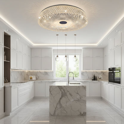 Lustra LED RADIAN Eleganza, 38.9W, Diametru 48.5 cm, Lumina Calda/Neutra/Rece, Alb