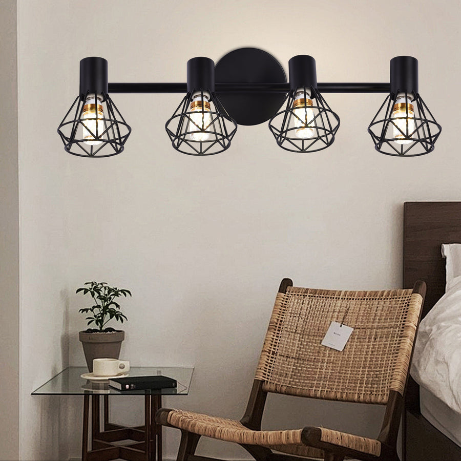 Żyrandol z Kloszem, GRACIE, LC365/4BK, Diament, 4xE14, Czarny, Metal