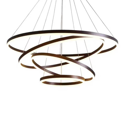LED żyrandol LED zawieszony z pilotem CASIAN 130W, 4 kół, zimno/gorące/neutralne światło, niestabilne, czarne, regulowana wysokość