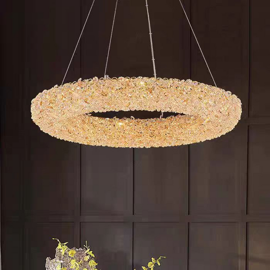 Żyrandol kryształowy HOHENZOLLERN Magno, 40 W, światło ciepłe/zimne/neutralne, średnica 66 cm, kolor złoty, regulowana wysokość