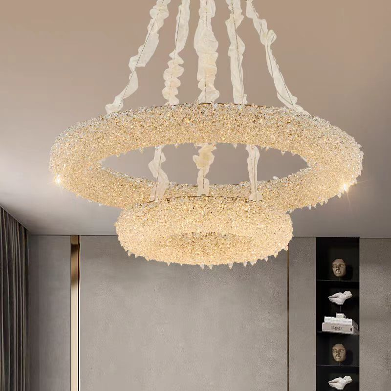 Kryształowy żyrandol HOHENZOLLERN Imperio, 59 W, średnica 100 cm, zimne/ciepłe/neutralne światło, złoty, regulowana wysokość