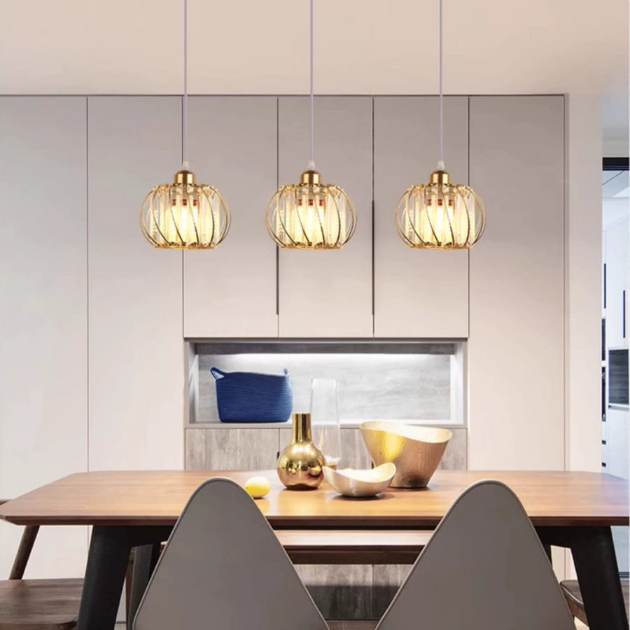 Żyrandol Monica, 1 x E27, czarny, metal / szkło