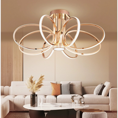 Żyrandol LED ORBIS Eleganza z pilotem, 45W, światło ciepłe/zimne/neutralne, możliwość przyciemniania, złoty
