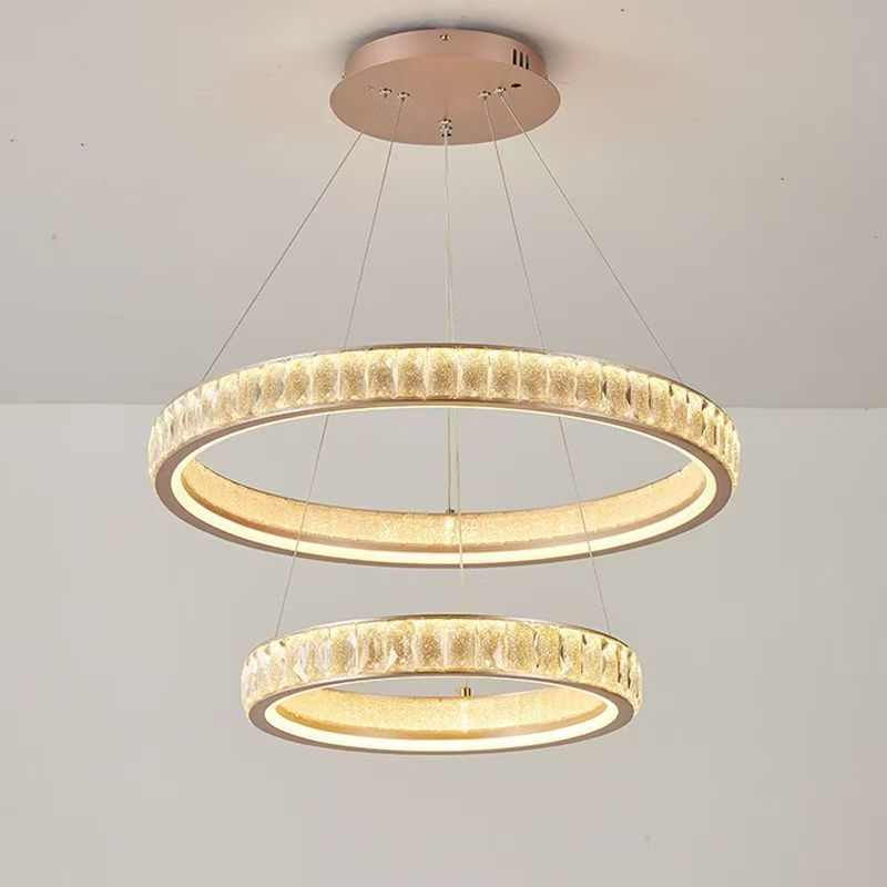 Żyrandol kryształowy Kensington Magno, 75 W, złoty, 3 elementy, regulowana wysokość, światło ciepłe/zimne/neutralne