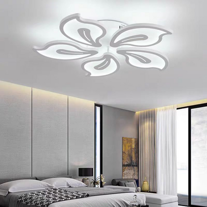 Żyrandol LED z pilotem JASMINE 73W, 5-płatkowy, światło zimne/ciepłe/neutralne, ściemnialny, biały 