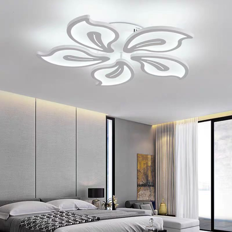 Żyrandol LED z pilotem JASMINE 73W, 5-płatkowy, światło zimne/ciepłe/neutralne, ściemnialny, biały 