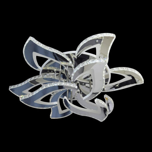 Żyrandol LED Meibes z pilotem, 300W, ściemnialny, chrom