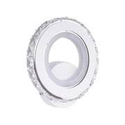 Borandis 20W LED Kinkiet, Biały z chromem, Akryl i Kryształ, Zimne/Ciepłe/Neutralne Światło