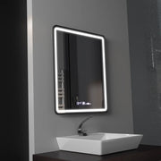 Favola Touch LED Mirror Defog System Czarna rama Zegar i temperatura 75x90 cm Kolekcja Marcello Funghi 