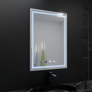 Prostokątne lustro LED 60x80cm Verite Imperial Silver Motion Glow Marcello Defog System Zegar i termometr Ściemnialny 