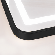 Prostokątne lustro LED, czarna rama, 50x160 cm, możliwość przyciemniania, światło zimne/ciepłe/neutralne, moda garderoba