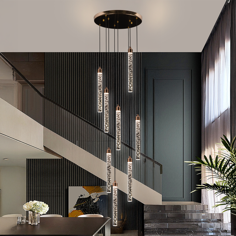 Żyrandol kryształowy LED 22W, światło ciepłe/neutralne/zimne, średnica 25cm złoty CM510/H150XW35