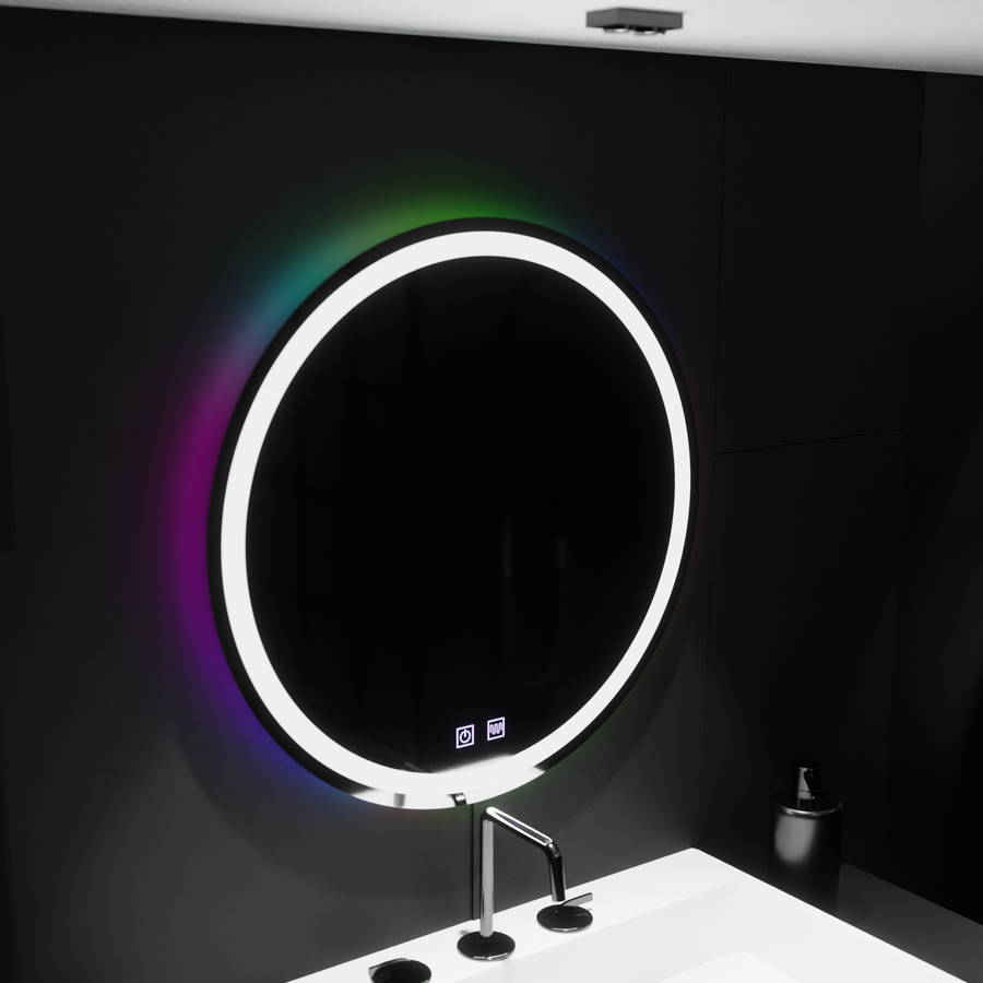Okrągłe lustro LED 60 cm, Spectrum Touch, RGB, system przeciwmgielny