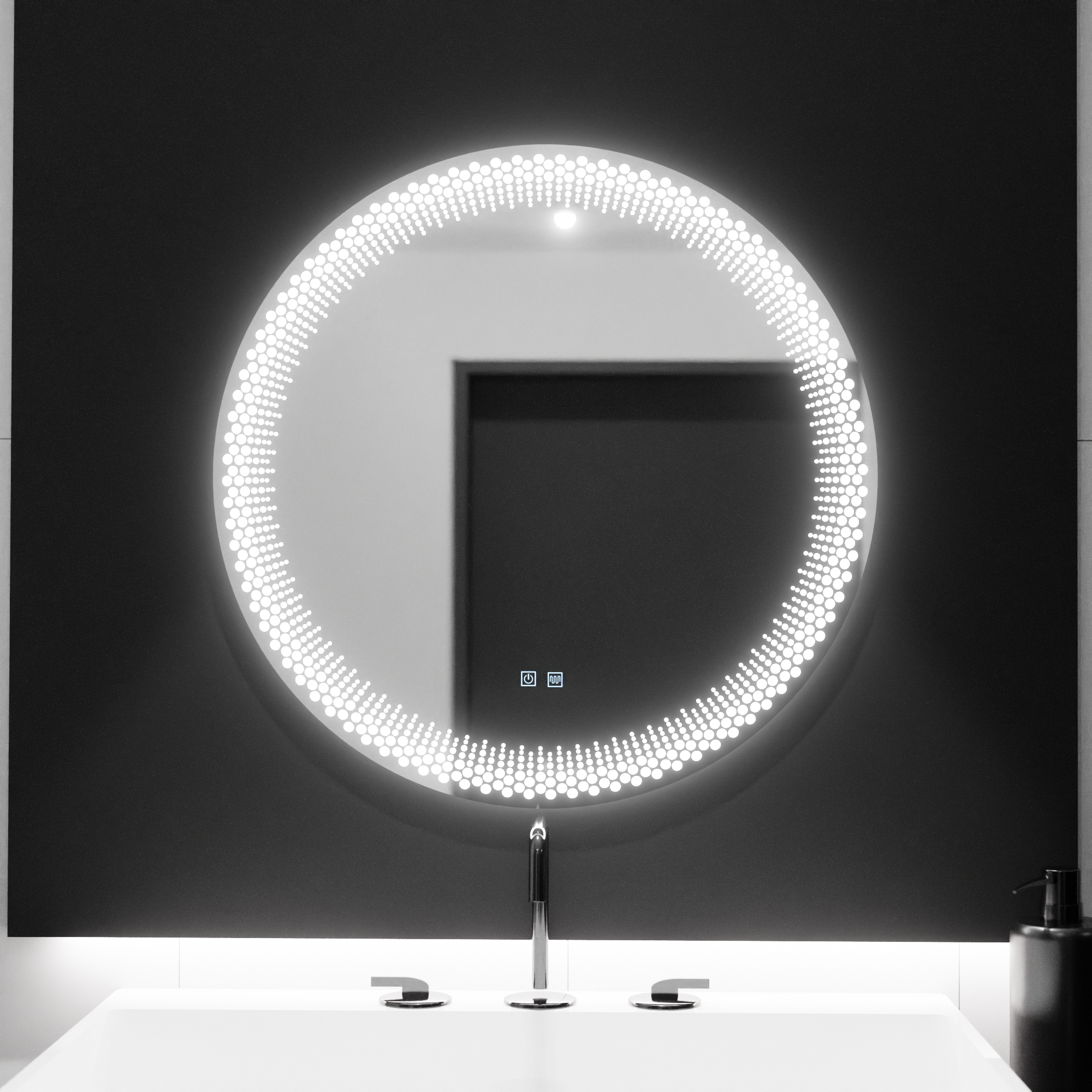 Okrągłe lustro LED 60 cm - Stellaire Touch Dimmable Defog System 