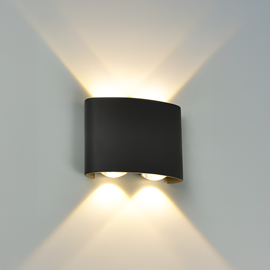 Fantas Kinkiet zewnętrzny i wewnętrzny LED, 4 źródła x 1 W, IP65, metaliczny, czarny, 3000 K