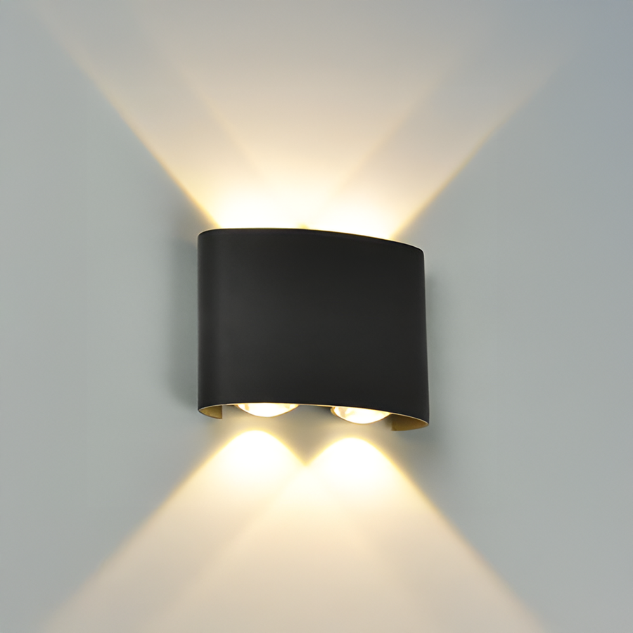 Fantas Kinkiet zewnętrzny i wewnętrzny LED, 4 źródła x 1 W, IP65, metaliczny, czarny, 3000 K