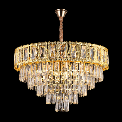 Kryształowy żyrandol BELVEDERE Magno 8xE14, średnica 60 cm, błyszczące złoto, regulowana wysokość