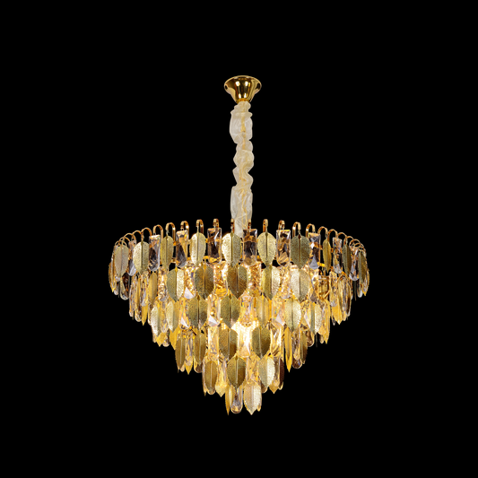 Żyrandol kryształowy WINDSOR Eleganza 8x E14, średnica 49 cm, błyszczące złoto, regulowana wysokość