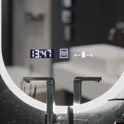 Owalne LED lusterka, 50x80 cm, czujnik Lucia Marcello, system rozmrażania, zegar i termometr, Dokryty