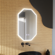 Lustro LED Polygon E43S/50X80, System oświetlenia i odmgławiania, 50X80cm