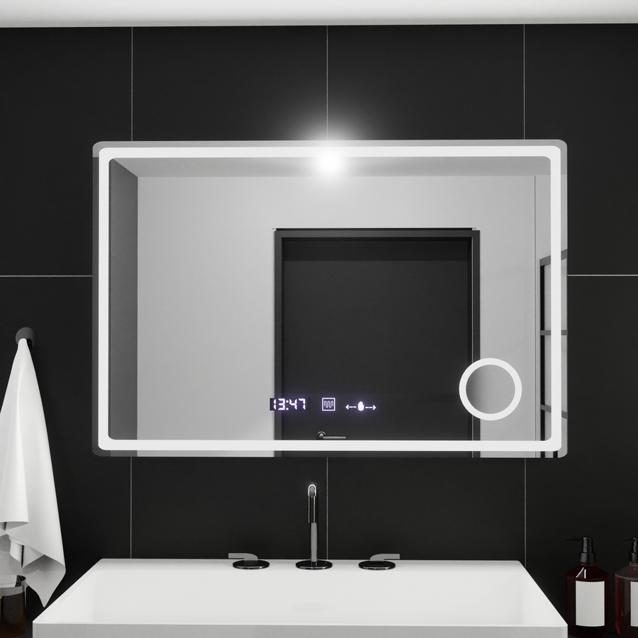 LUDA LED prostokątna 90x60cm Bellezza Riflesso Puro Motionglow Marcello DismanT -Clock System rozprzestrzeniania zegara