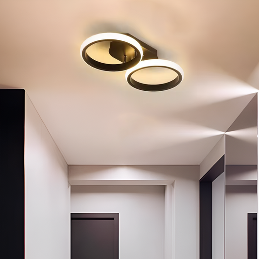 Żyrandol LED Celio, 16 W, 2 okręgi, zimne/ciepłe/neutralne światło, czarny