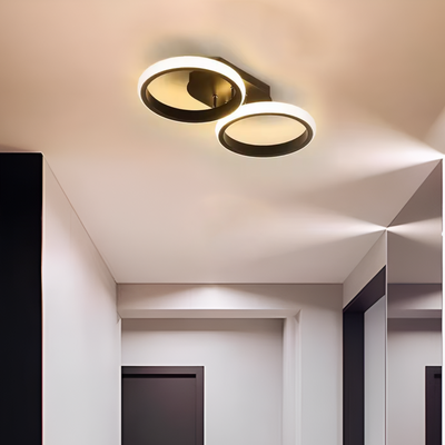 Żyrandol LED Celio, 16 W, 2 okręgi, zimne/ciepłe/neutralne światło, czarny