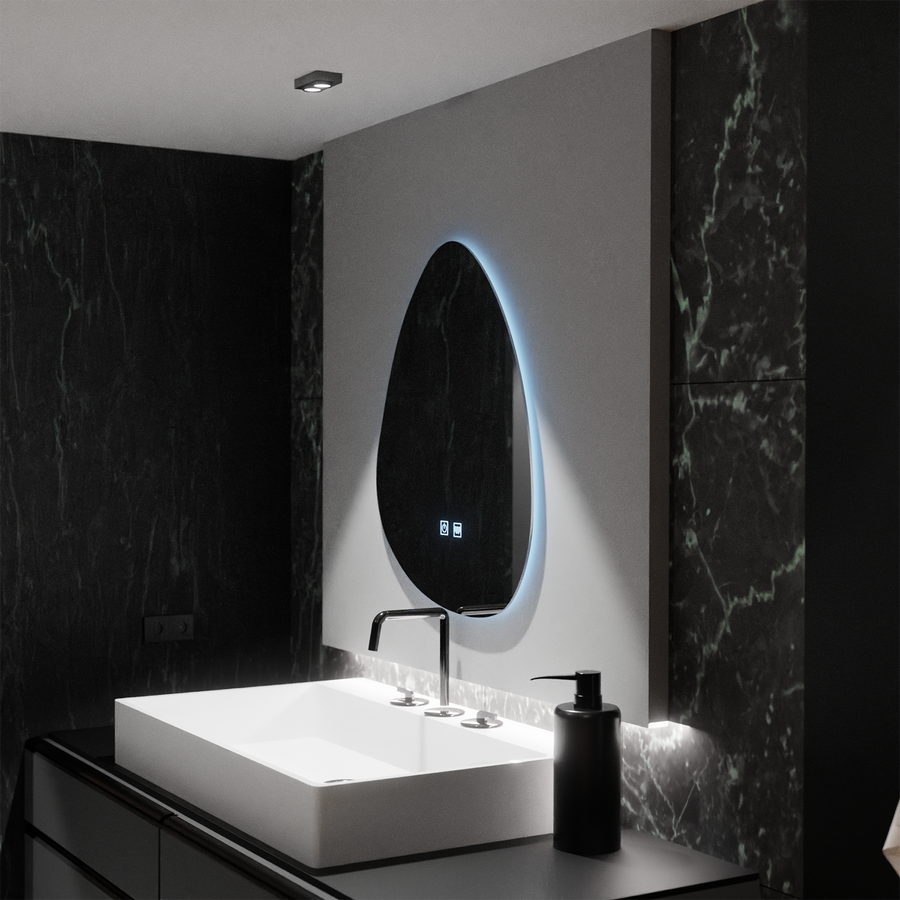 Lustro organiczne LED 80x60cm, Fluido Touch, system przeciwmgielny, ściemnialne