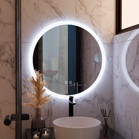 Okrągłe lustro LED, 60 cm, Noxia Touch, system odmgławiania, możliwość przyciemniania